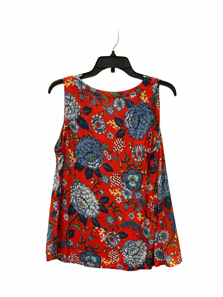 Loft Size S Orange Blue Floral Tank Top