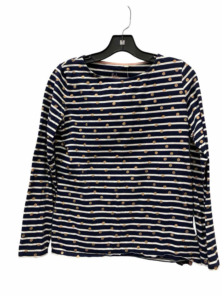 Boden Size 8 Navy White Striped Cotton Long Sleeve Shirts
