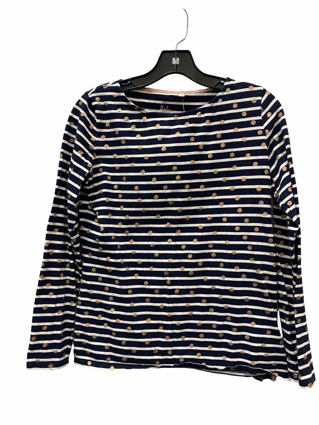 Boden Size 8 Navy White Striped Cotton Long Sleeve Shirts