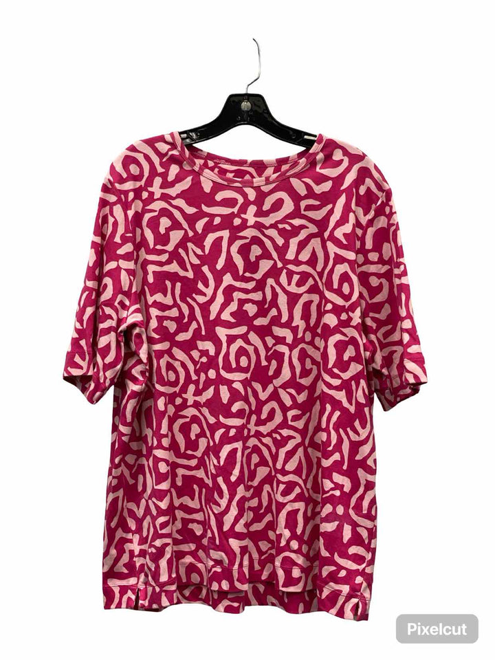 Chico's Size XXL Pink Print Short Sleeve Shirts