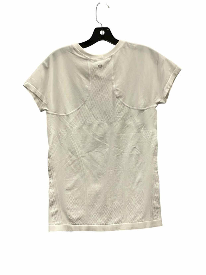 Athleta Size L White Athletic Short Sleeve