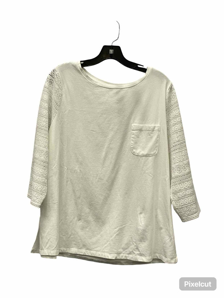 Talbots Size 2X White Long Sleeve Shirts