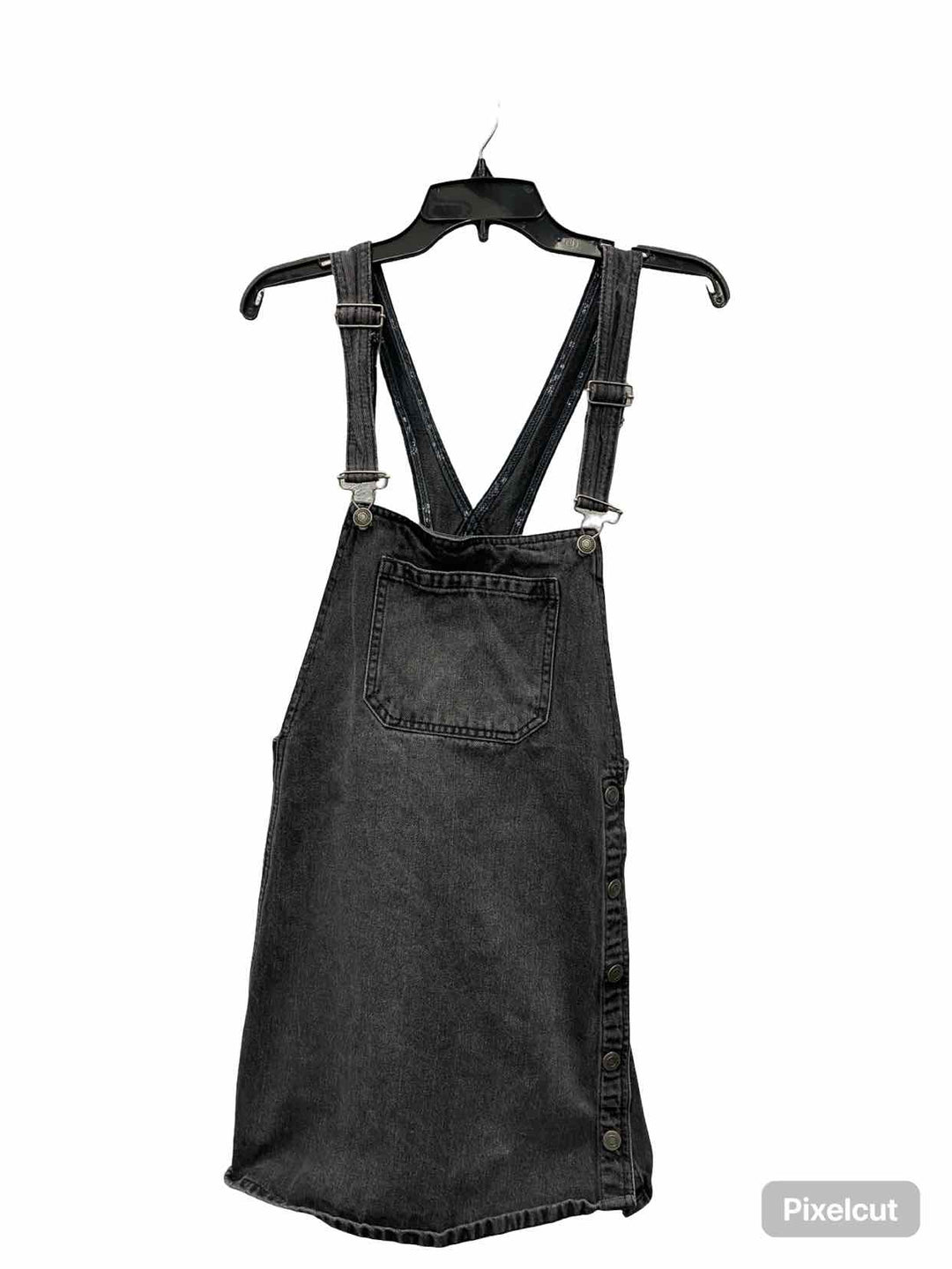 Free People Size 6 Black Denim Dress