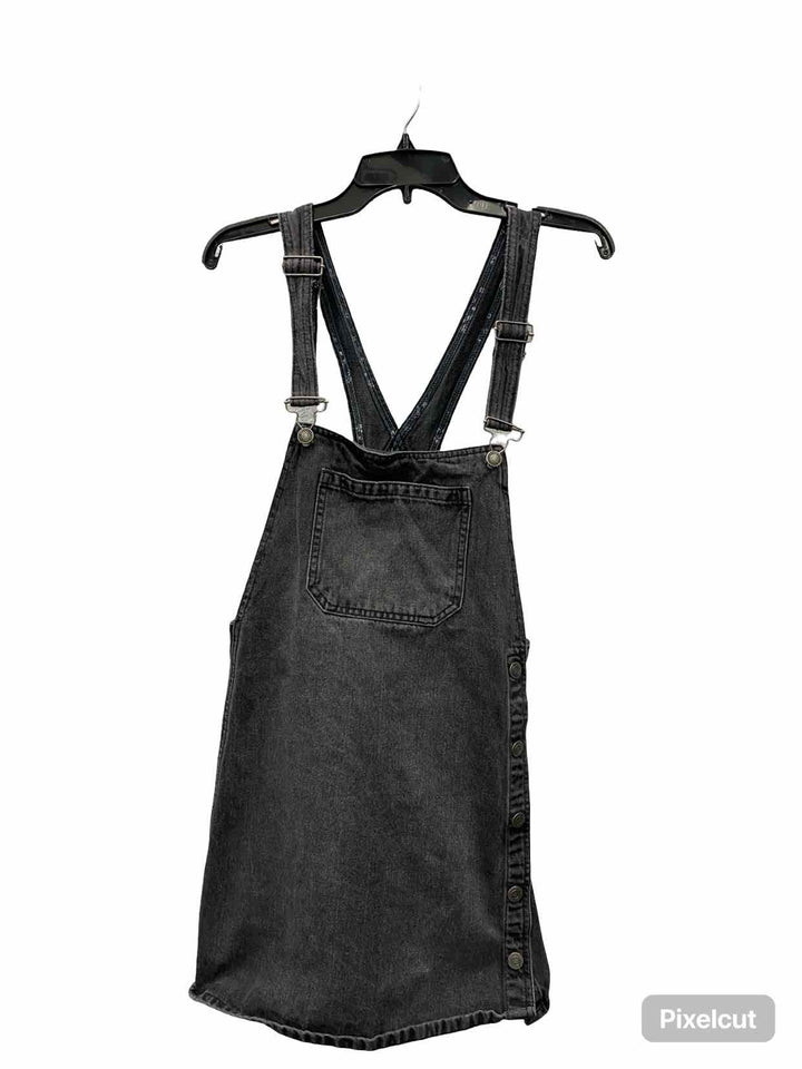 Free People Size 6 Black Denim Dress