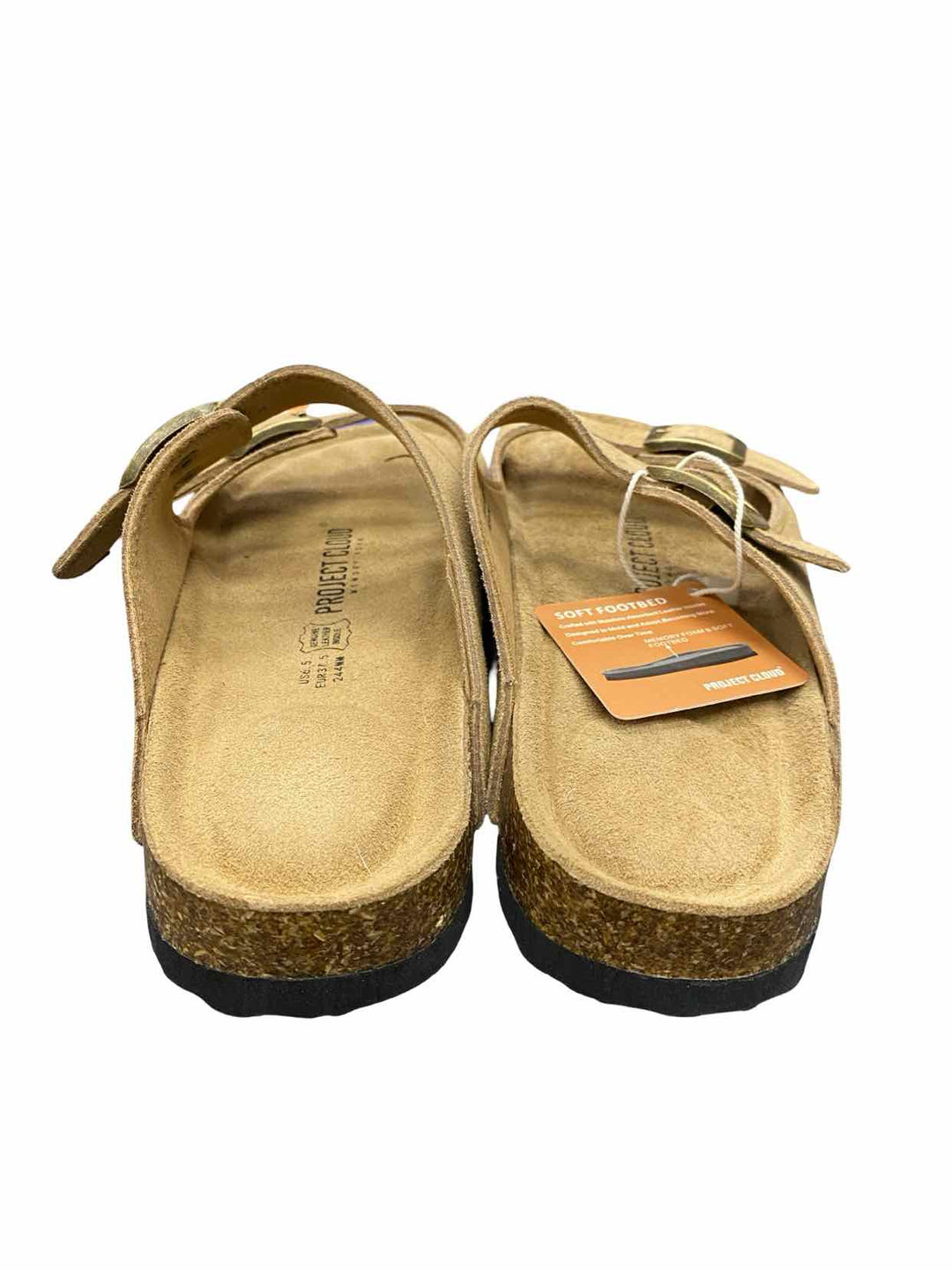 Project Cloud Shoe Size 6.5 Brown Leather Memory Foam Venita Sandals