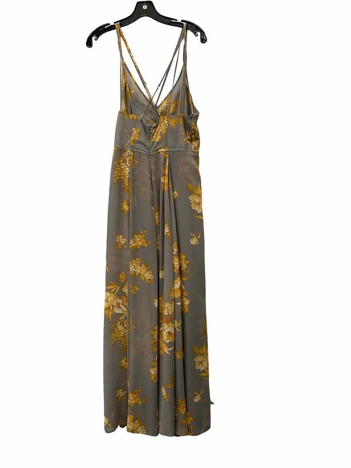 Free People Size 16 Gray Yellow Floral Dress