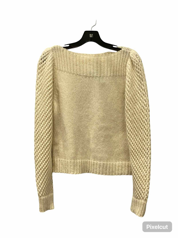 LoveShackFancy Size S White Alpaca Blend Sweater