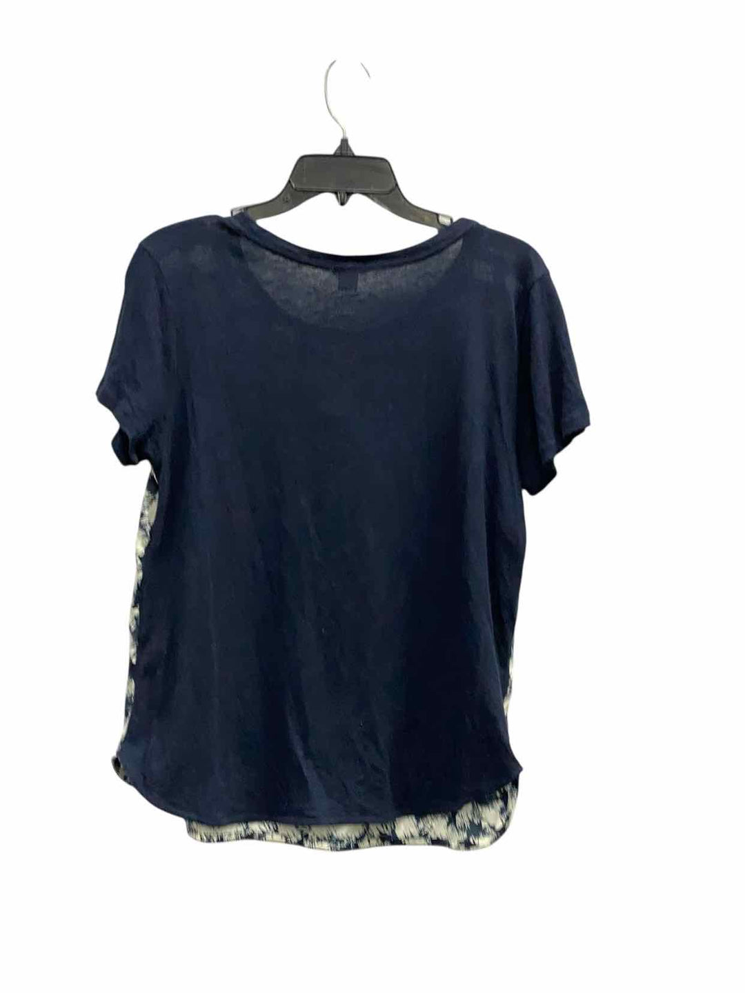 J Crew Size L Black White Print Short Sleeve Shirts