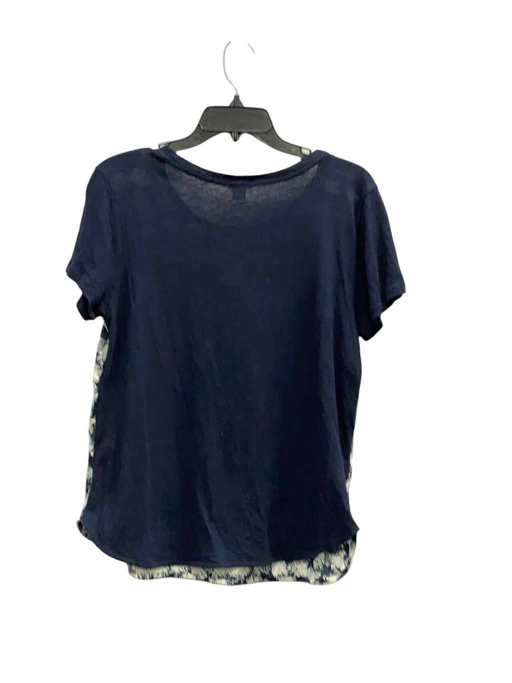 J Crew Size L Black White Print Short Sleeve Shirts