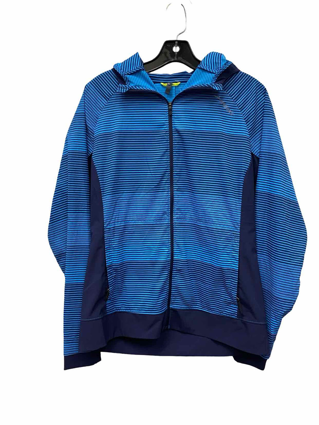 Brooks Size M Blue Striped Athletic Jacket