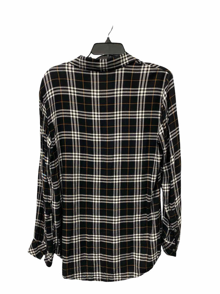 Sanctuary Size S Black Plaid Long Sleeve Shirts