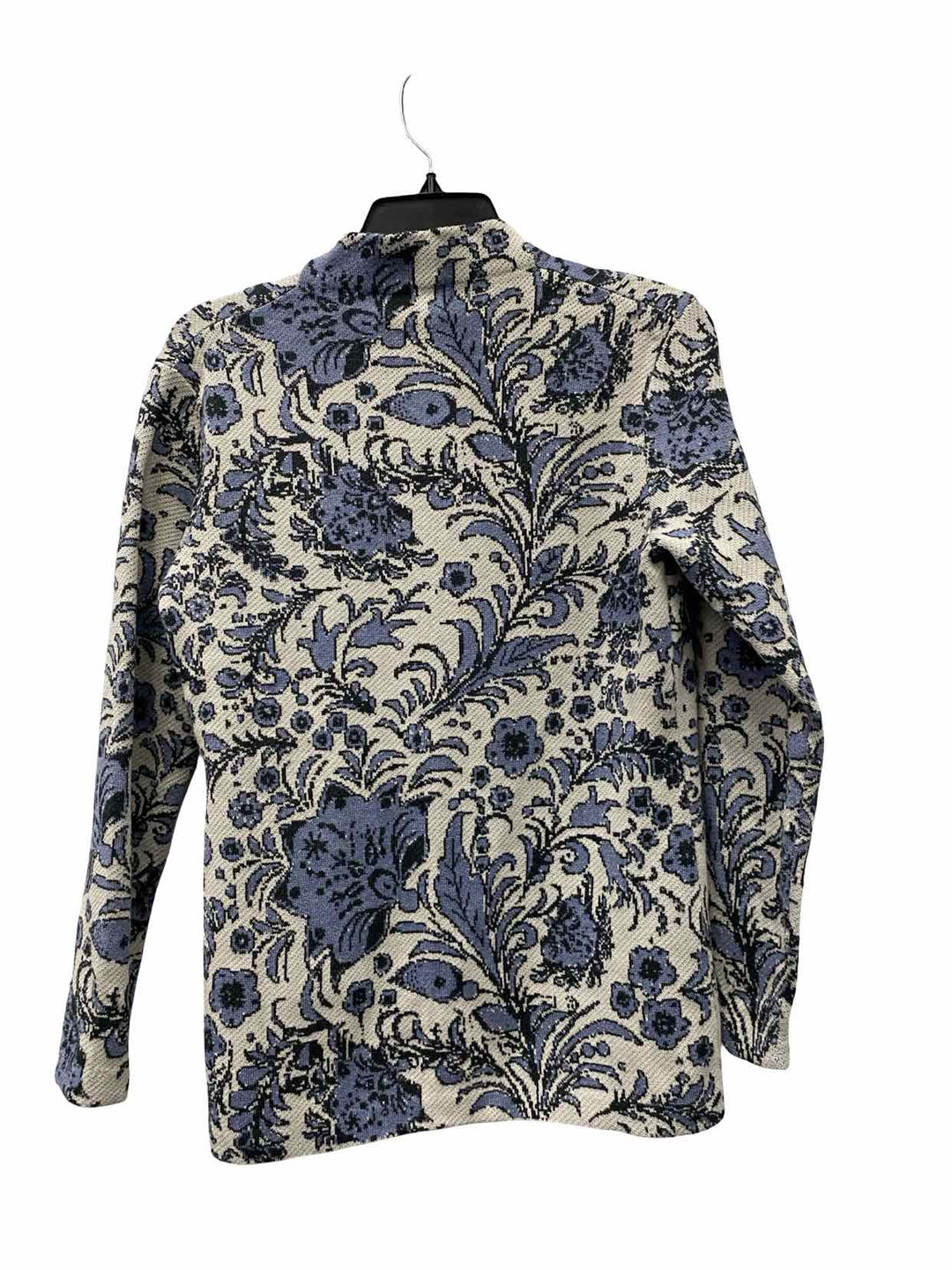 Invisible World Size S Gray Blue Floral Pima Cotton Jacket
