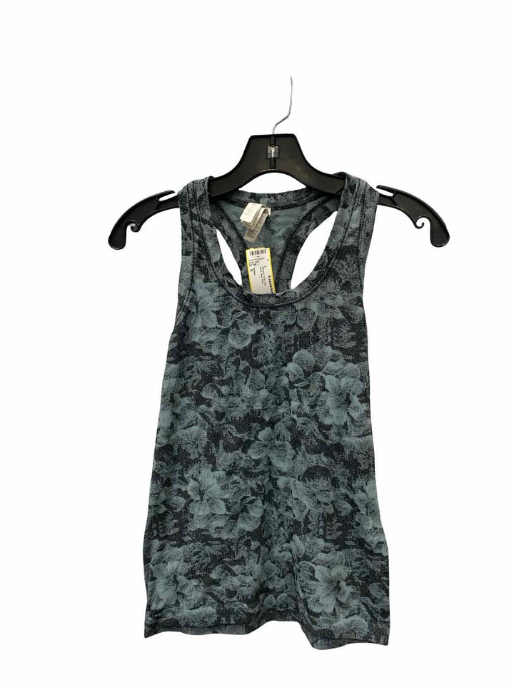 Athleta Size S Black Blue Print Athletic Tank Top