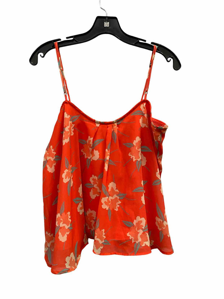 Beach Riot Size M Redish-Orange Floral Tank Top