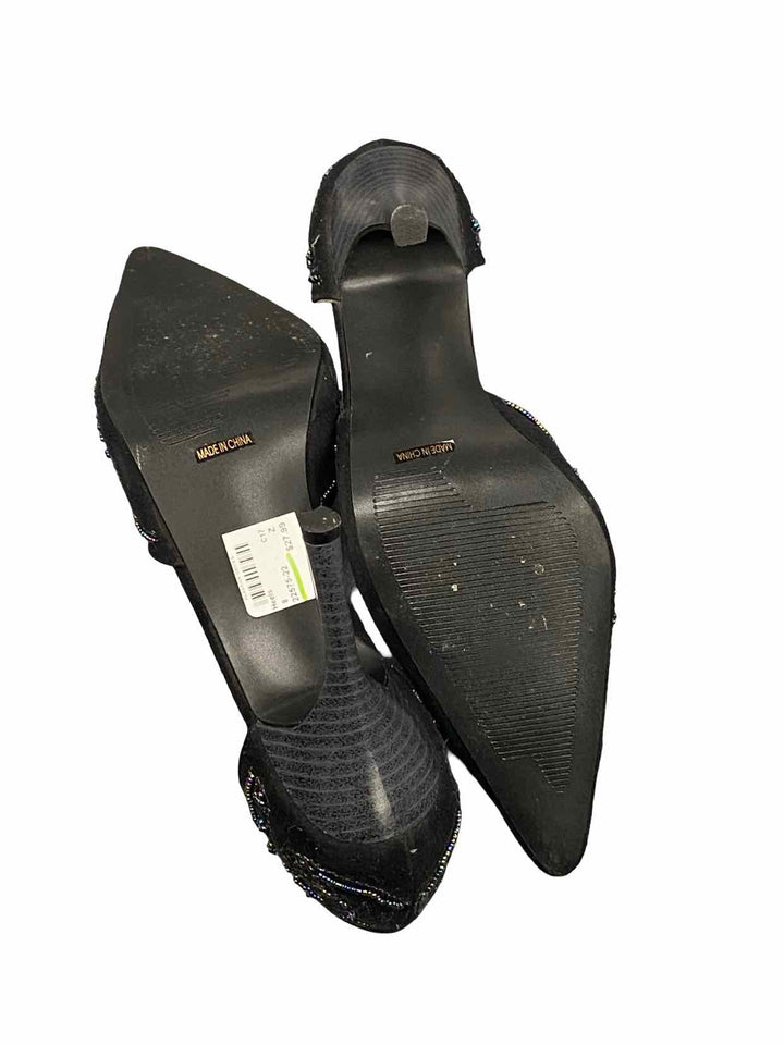 Anne Michelle Shoe Size 8 Black Sequined Heels