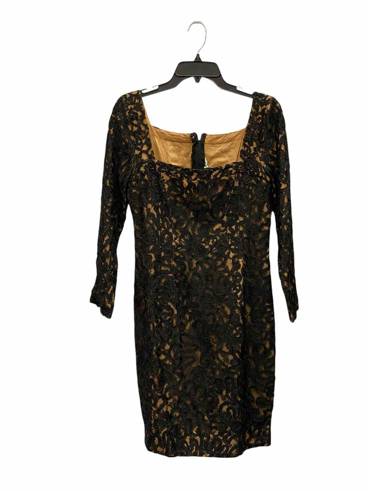 Carmen Marc Valvo Size 8 Black Lace Dress