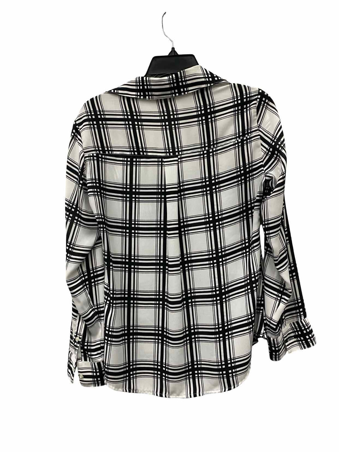 Express Size S White Black Plaid Long Sleeve Shirts