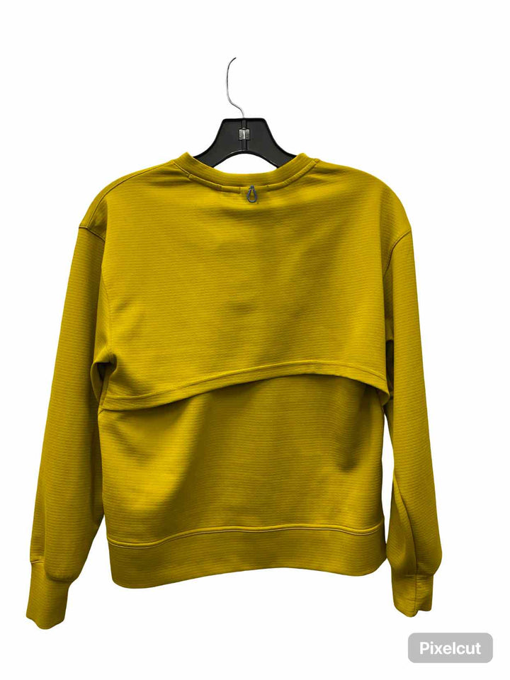 Brooks Size S Yellow Ribbed Sweatshirt