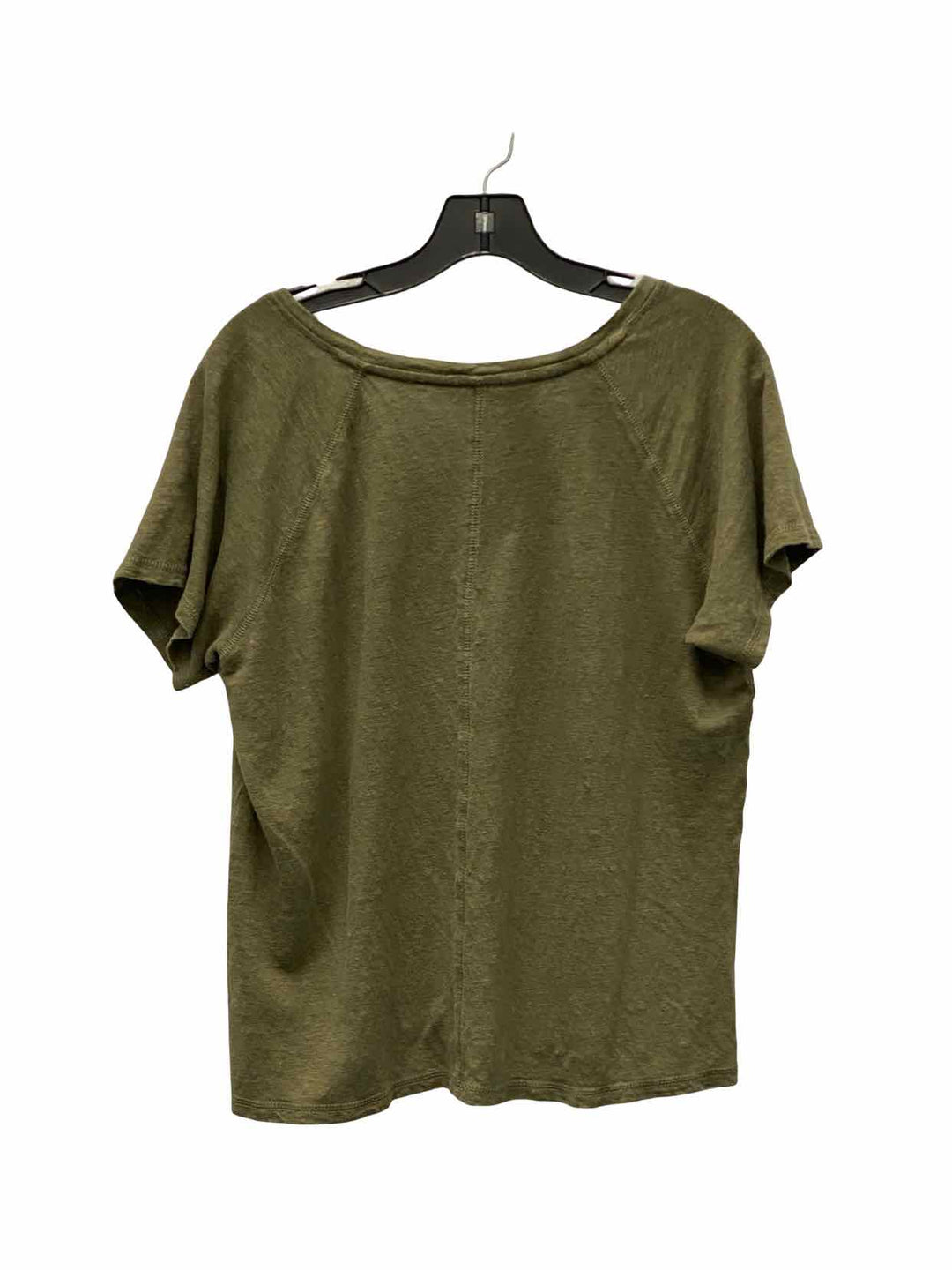 The Company Store Size L Green 100% Linen Short Sleeve Shirts