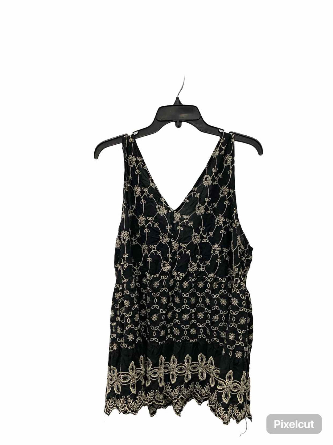 American Eagle Size L Black Beige Lace Tank Top