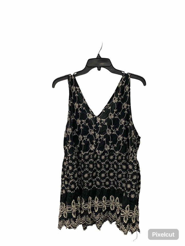 American Eagle Size L Black Beige Lace Tank Top