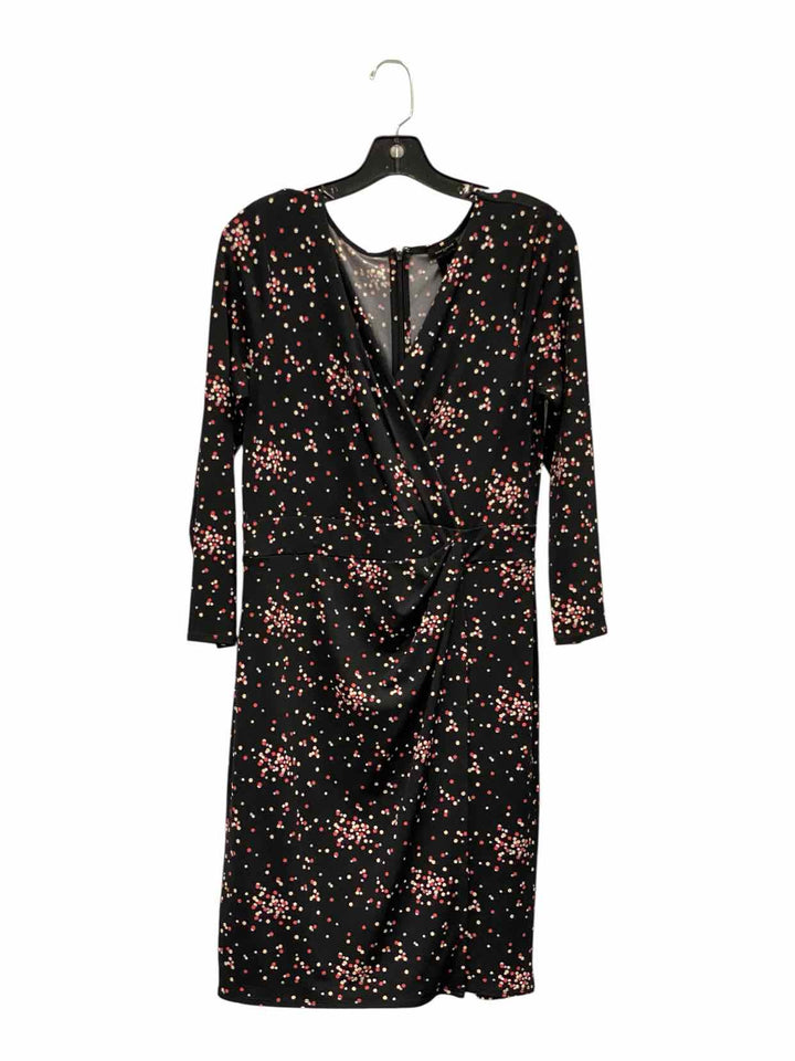 Ann Taylor Size 2 Black Pink Print Dress