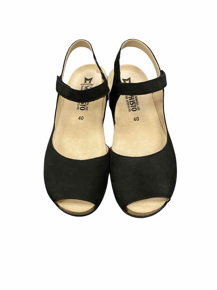 Mephisto Shoe Size 40 Black Leather NWT Orphea Sandals