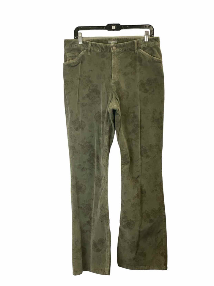 J Jill Size 12 Green Corduroy Pants