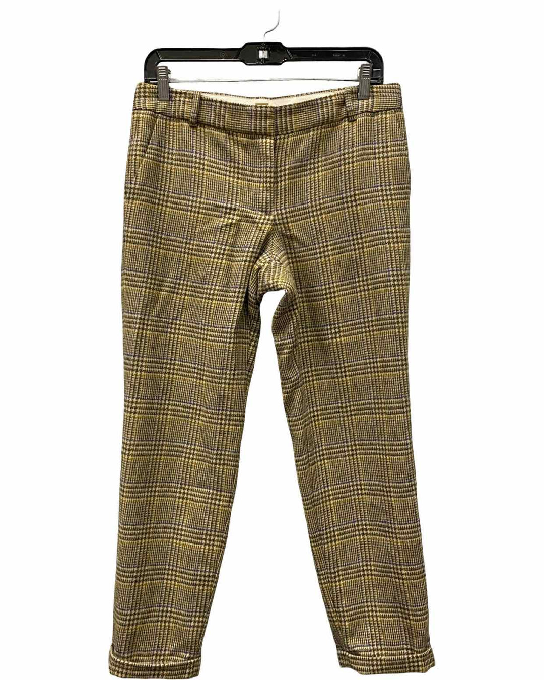 J Crew Size 4 Brown Checkered 100% Wool Pants