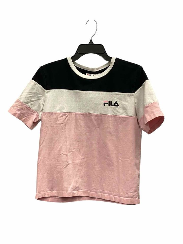 Fila Size M Pink Black & White Short Sleeve Shirts