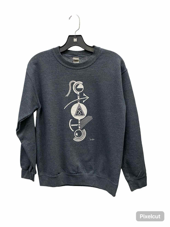 Gildan Size S Grey 80% Cotton Sweatshirt