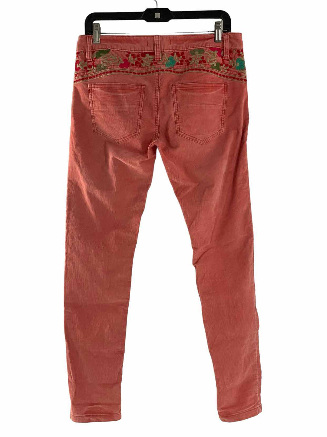 Free People Size 28 Coral Floral Corduroy Pants