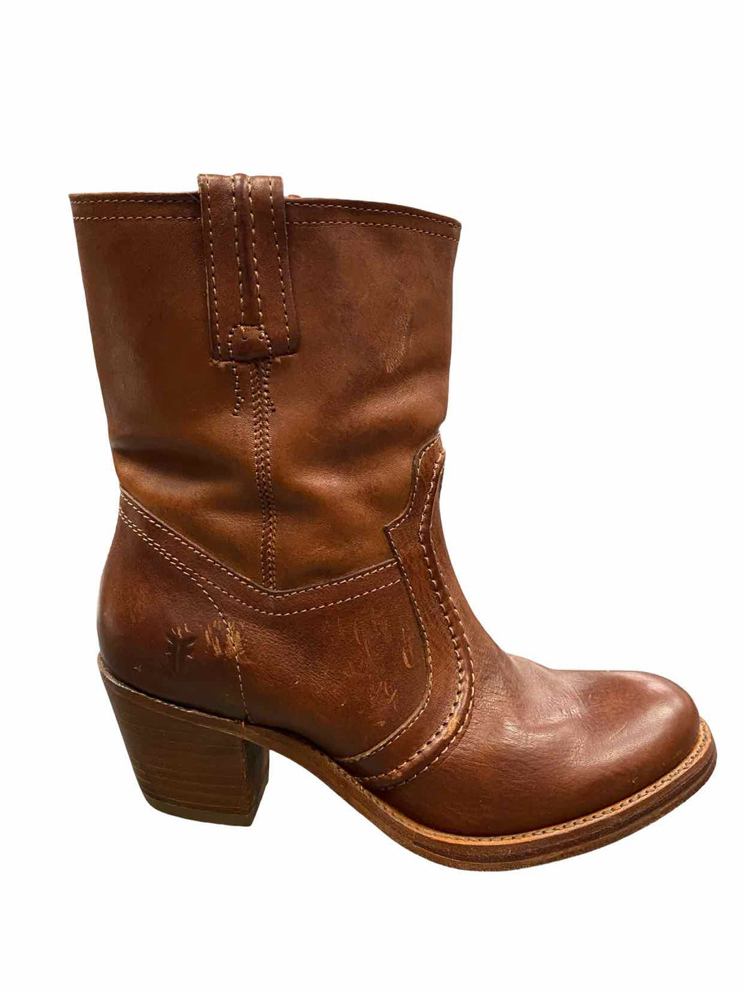 Frye Shoe Size 5.5 Brown Leather Jane Trapunto Boots(Ankle)
