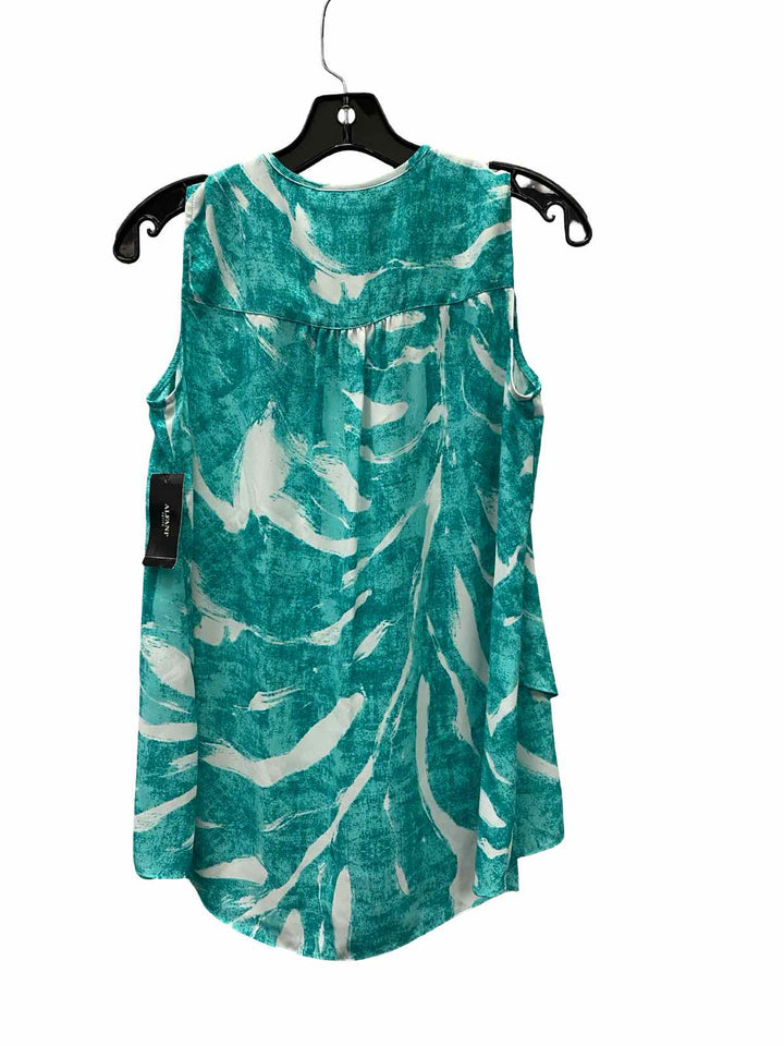 Alfani Size PS Teal Print Tank Top