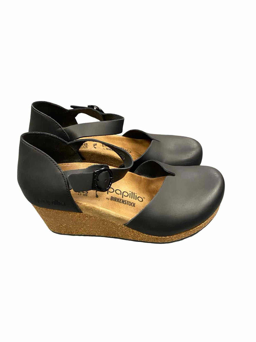Papillio by Birkenstock Shoe Size 38 Black Leather Mary Heels