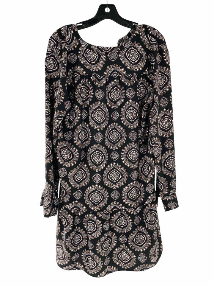 Loft Size M Black Brown Print Dress