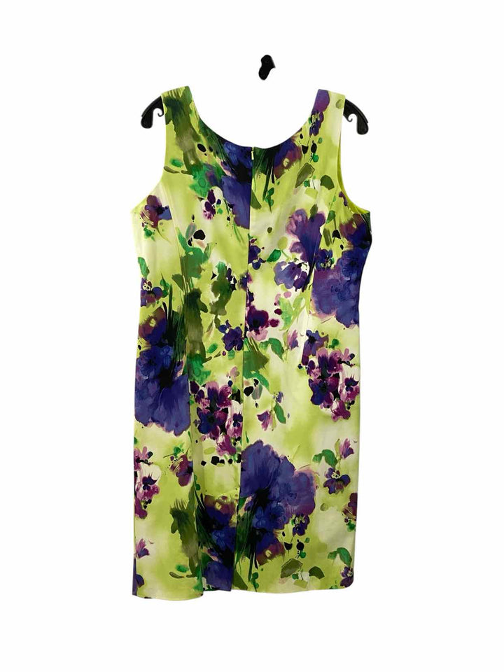 Jones New York Size 12 Green Purple Print Dress
