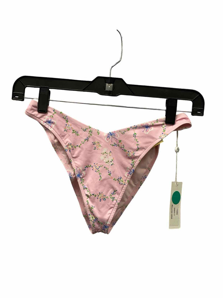 Frankies Bikinis Size S Pink Print Swimsuit Bottom