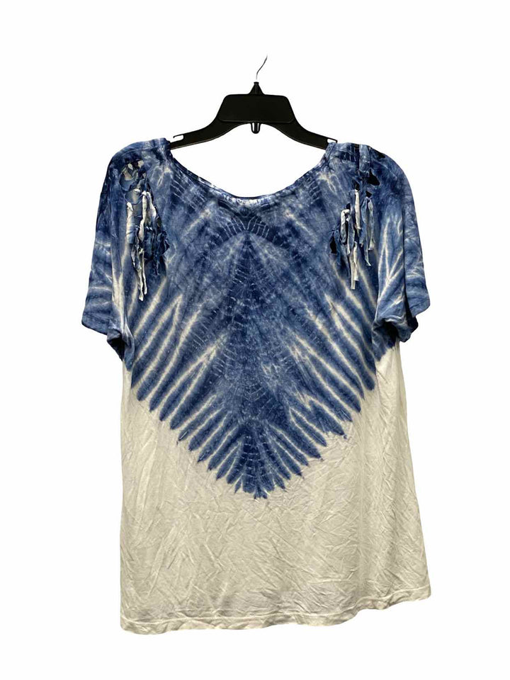 Volcom Size M Blue White Short Sleeve Shirts