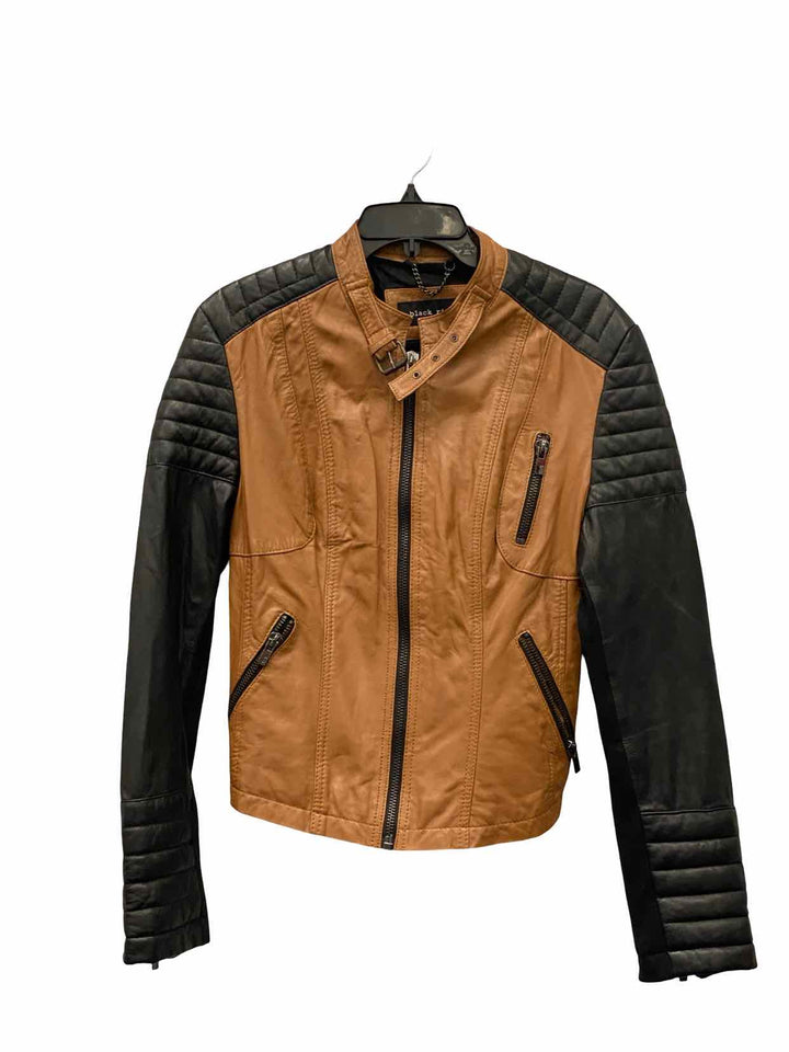 Black Rivet Size L Brown Black PVC Jacket (Outdoor)
