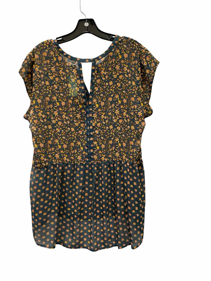 DR2 Size L Blue Yellow Floral Tank Top