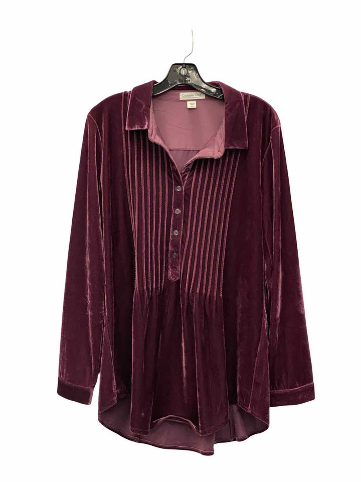 Coldwater Creek Size M Purple Velour Long Sleeve Shirts