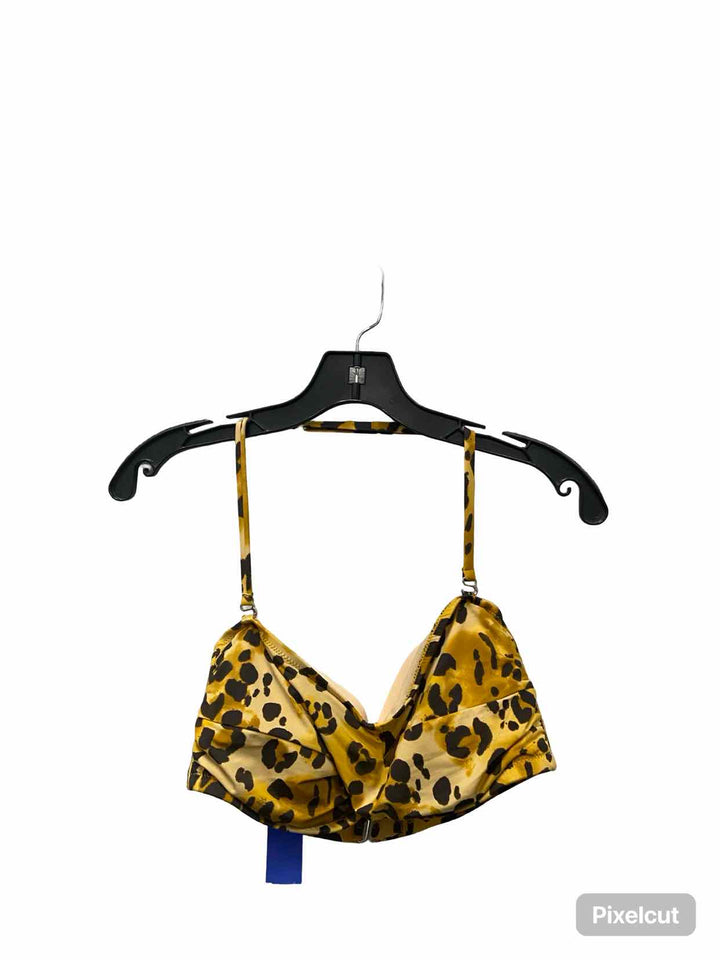 Garnet Hill Size M Brown Cheetah Swimsuit Top