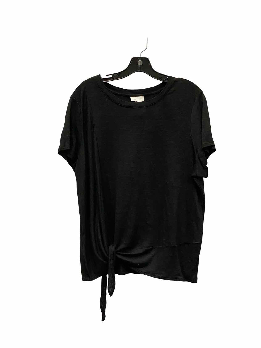 J Jill Size L Black 100% Linen Short Sleeve Shirts