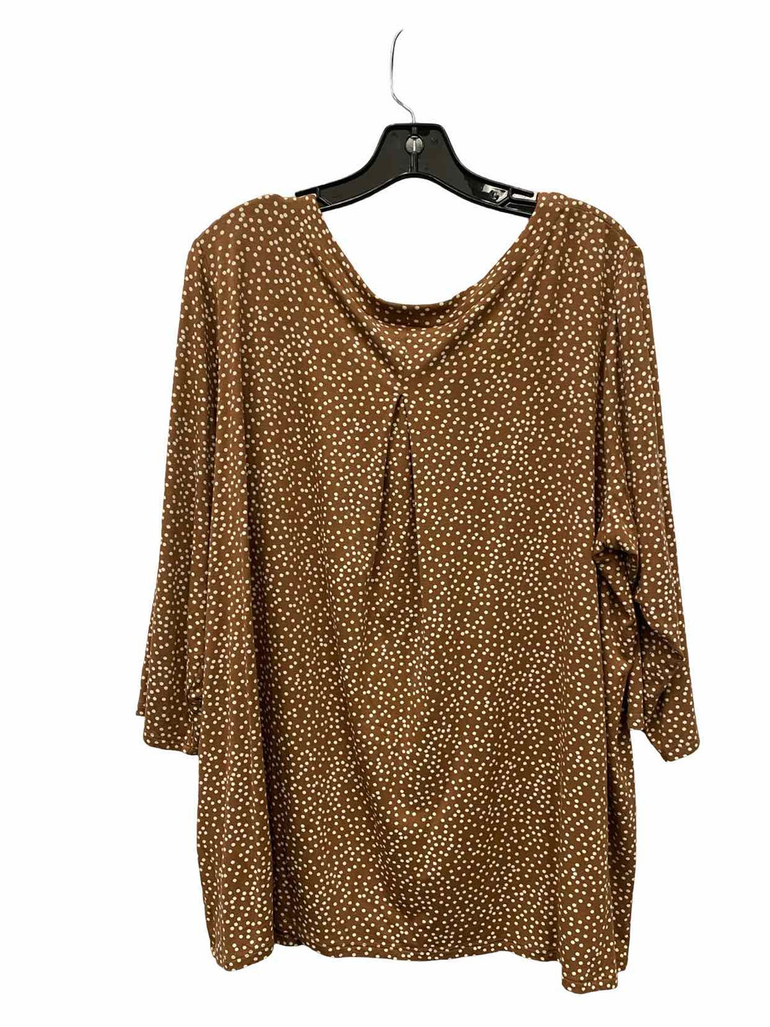 J Jill Size XL Brown Polka Dot Long Sleeve Shirts