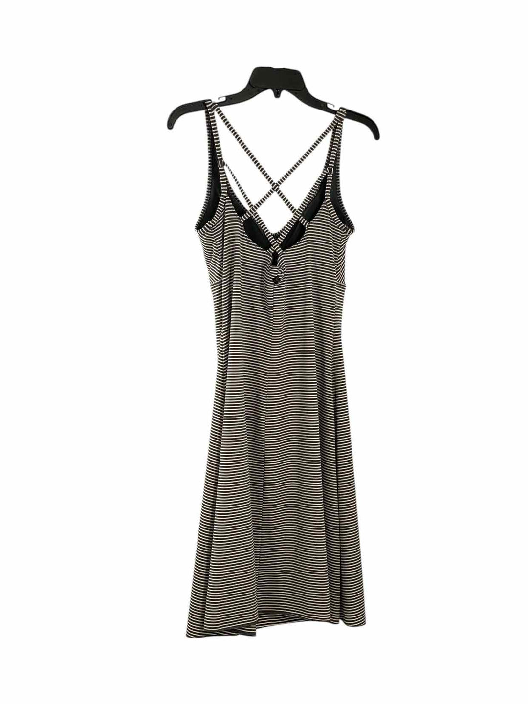PrAna Size M Gray White Stripe Dress