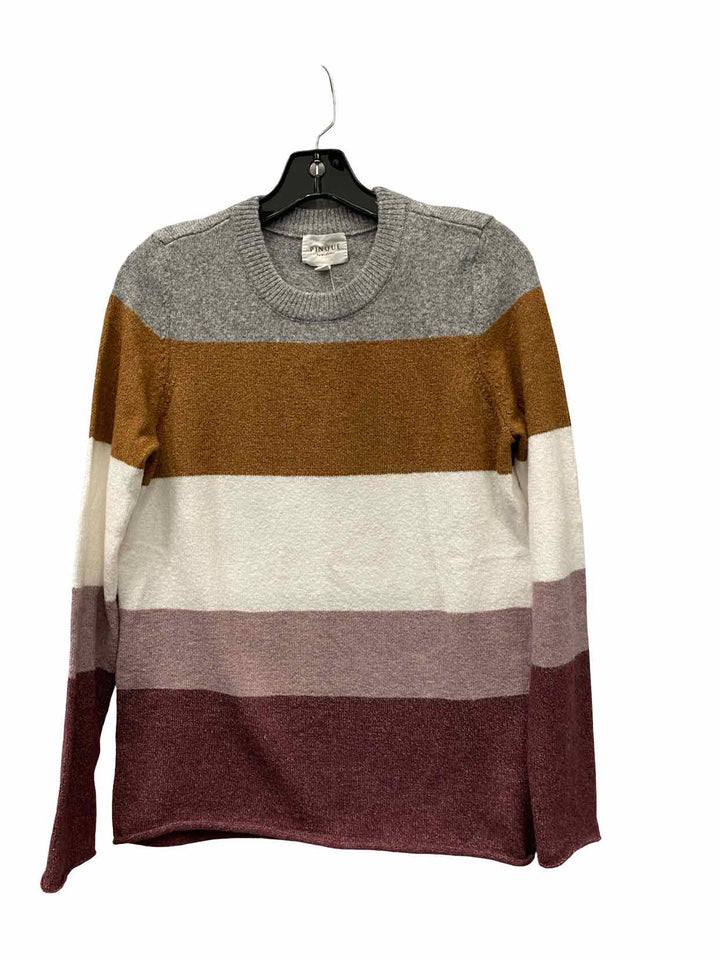 Pinque Size XS Gray Multi Striped Sweater