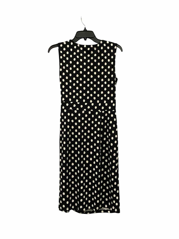 Talbots Size MP Black White Polka Dot Dress