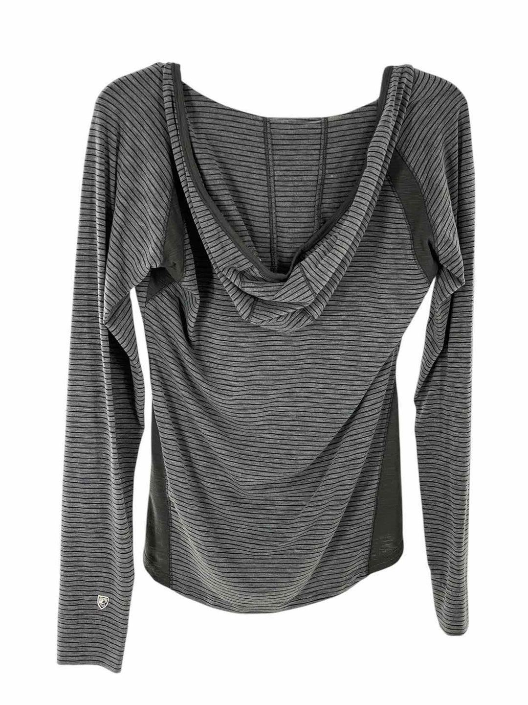 Kuhl Size M Grey Black Striped Long Sleeve Shirts