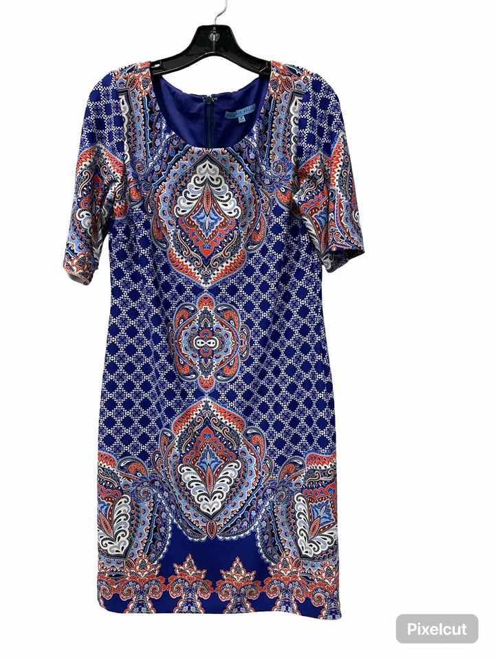 Antonio Melani Size 8 Blue Red Print Dress